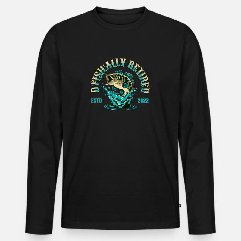 O Fish Ally im Ruhestand - Männer Premium Bio Langarmshirt - Schwarz