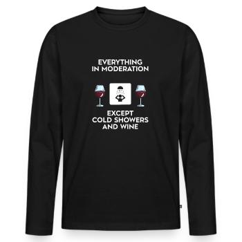 Ice bath - Men's Premium Organic Long Sleeve Shirt - black - Front - Nico (187cm)