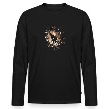 Athlétisme Starter Runner Color Splash - T-shirt manches longues Premium bio Homme - noir - Devant - Nico (187cm)
