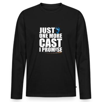 Juste un casting de plus que je promets à la pêche à la ligne - T-shirt manches longues Premium bio Homme - noir - Devant - Nico (187cm)