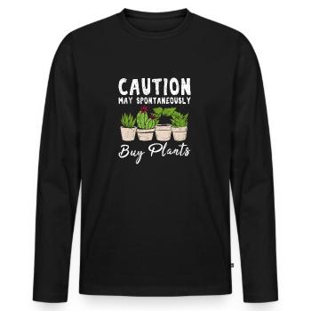 La prudence peut spontanément acheter des plantes mignonnes drôle pl - T-shirt manches longues Premium bio Homme - noir - Devant - Nico (187cm)