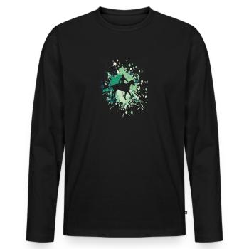Horst Riding Color Splash - T-shirt manches longues Premium bio Homme - noir - Devant - Nico (187cm)