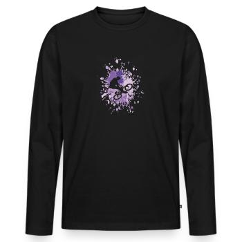 Vélo Astuces Color Splash - T-shirt manches longues Premium bio Homme - noir - Devant - Nico (187cm)