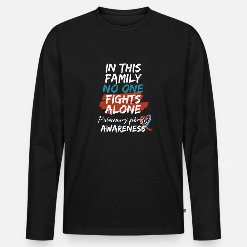 Lungenfibrose ILD Interstitielles Lungenbewusstsein - Männer Premium Bio Langarmshirt - Schwarz