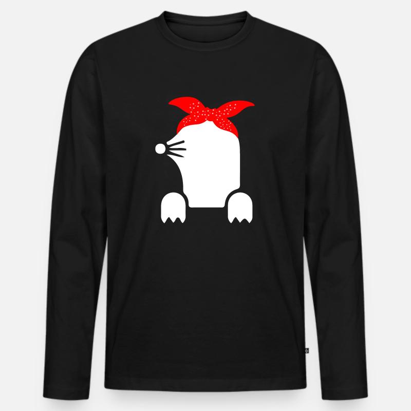 Der Maulwurf - Männer Premium Bio Langarmshirt - Schwarz