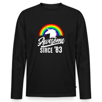 Great since 1983 Men Women 40th Birthday - Men's Premium Organic Long Sleeve Shirt - black - Front - Nico (187cm)