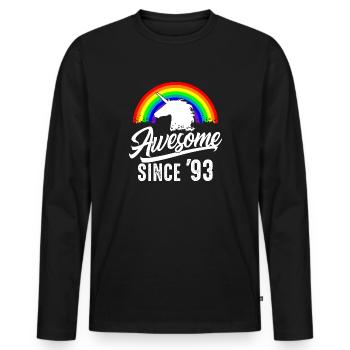 Großartig seit 1993 Geschenk Frauen 30. Geburtstag - Männer Premium Bio Langarmshirt - Schwarz - Vorne - Nico (187cm)