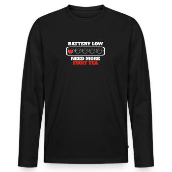 Lustiger Fruchttee - Männer Premium Bio Langarmshirt - Schwarz - Vorne - Nico (187cm)