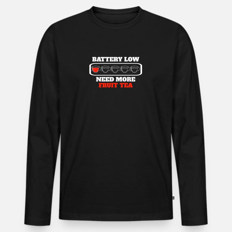 Lustiger Fruchttee - Männer Premium Bio Langarmshirt - Schwarz