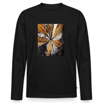 flower - Men's Premium Organic Long Sleeve Shirt - black - Front - Nico (187cm)