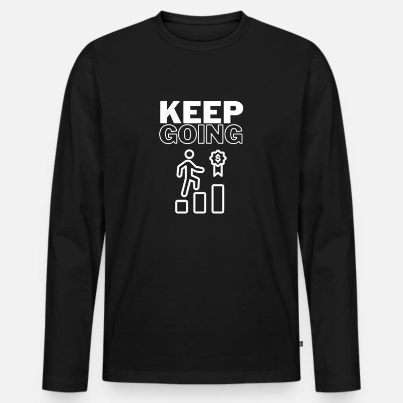 Keep Going - Männer Premium Bio Langarmshirt - Schwarz