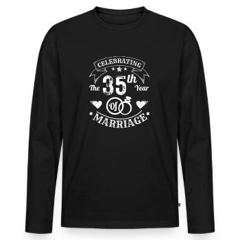 Celebrating The 35th Year Of Marriage - T-shirt manches longues Premium bio Homme - noir - Devant - Nico (187cm)