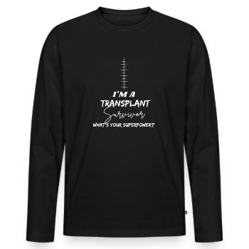 Empfänger des Organspenders des Transplantatüberlebenden - Männer Premium Bio Langarmshirt - Schwarz - Vorne - Nico (187cm)
