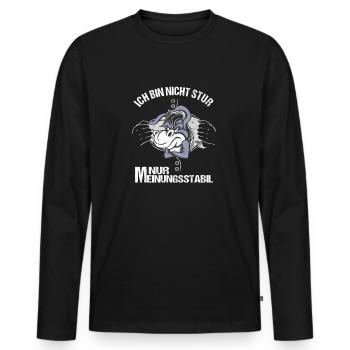 Ich bin nicht stur nur Meinungsstabil Esel Bauer - Männer Premium Bio Langarmshirt - Schwarz - Vorne - Nico (187cm)