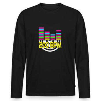 200 BPM Awesome Techno Music Lover Designs - Men's Premium Organic Long Sleeve Shirt - black - Front - Nico (187cm)