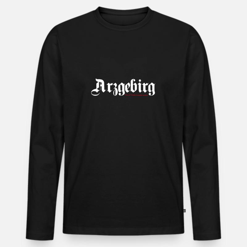 Erzgebirge Berg - Männer Premium Bio Langarmshirt - Schwarz