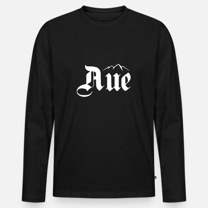 Aue Erzgebirge - Männer Premium Bio Langarmshirt - Schwarz