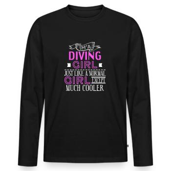 I'm A Diving Girl Just Like A Normal Girl Cool - Männer Premium Bio Langarmshirt - Schwarz - Vorne - Nico (187cm)