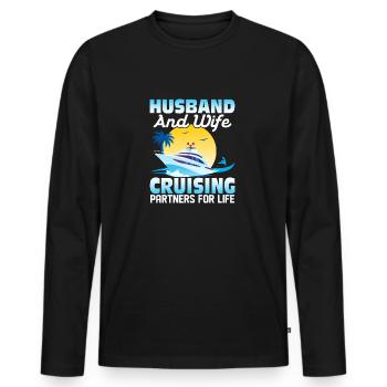 Husband And Wife Cruising Partners For Life Cruise - Men's Premium Organic Long Sleeve Shirt - black - Front - Nico (187cm)