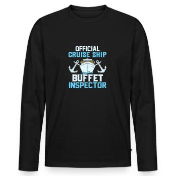 Official Cruise Ship Buffet Inspector Crusing Cru - Men's Premium Organic Long Sleeve Shirt - black - Front - Nico (187cm)
