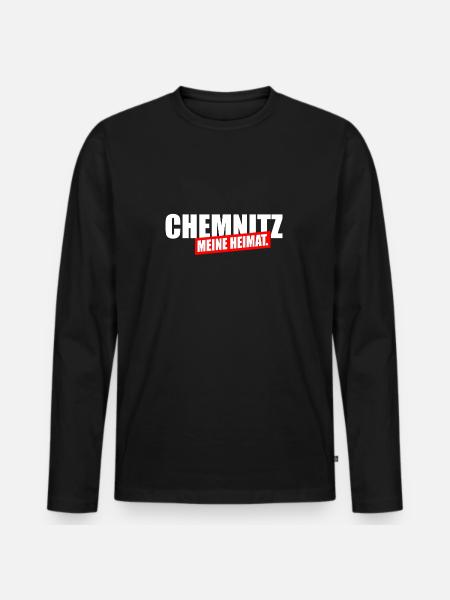 Chemnitz meine Heimat - Männer Premium Bio Langarmshirt - Schwarz