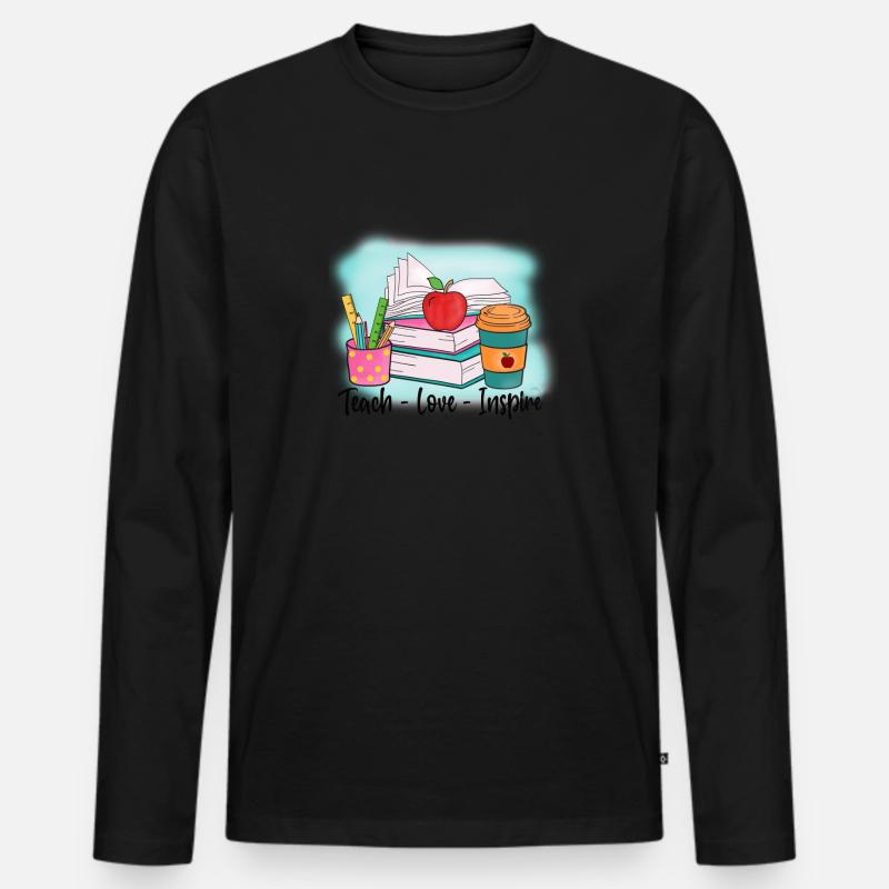 Lehrerinnen Lehrer Schule Lehrperson Lehrkörper - Männer Premium Bio Langarmshirt - Schwarz