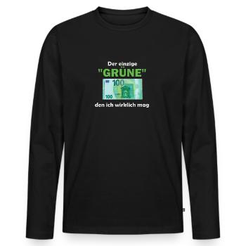 Der einzige Grüne den ich wirklich mag - Männer Premium Bio Langarmshirt - Schwarz - Vorne - Nico (187cm)