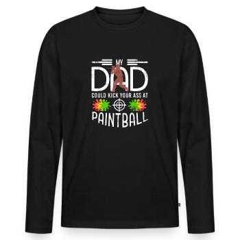 My Dad Could Kick Your Ass At Paint Ball Retro - Men's Premium Organic Long Sleeve Shirt - black - Front - Nico (187cm)