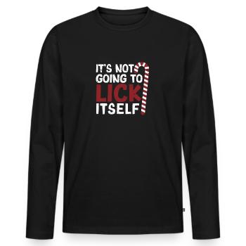 Christmas Candy Cane Xmas PJs It won't be - Men's Premium Organic Long Sleeve Shirt - black - Front - Nico (187cm)