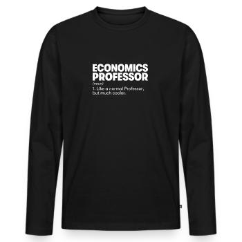 Economics Professor - Men's Premium Organic Long Sleeve Shirt - black - Front - Nico (187cm)