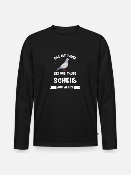 Dit is duiven T-shirt met grappig gezegde - Mannen Premium Bio shirt met lange mouwen - zwart