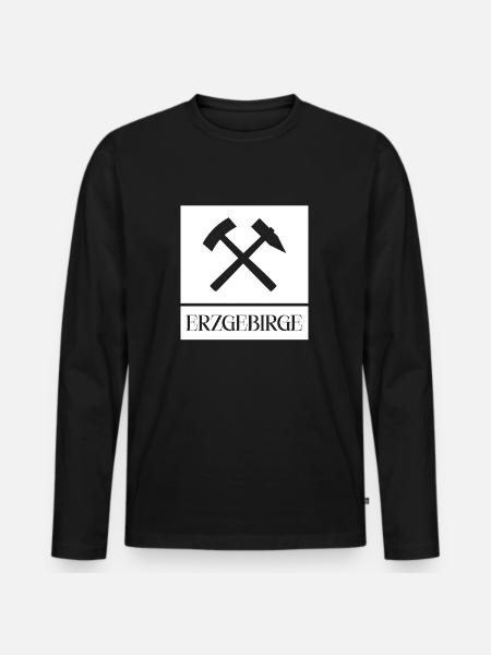 Erzgebirge Bergbau - Männer Premium Bio Langarmshirt - Schwarz