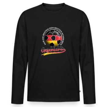 Deutscher Fußball Nur die Besten der Besten - Männer Premium Bio Langarmshirt - Schwarz - Vorne - Nico (187cm)