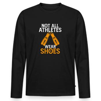 Not All Athletes Wear Shoes - Men's Premium Organic Long Sleeve Shirt - black - Front - Nico (187cm)