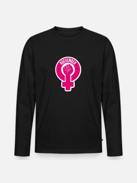 November Roevember Design Pink - Men's Premium Organic Long Sleeve Shirt - black