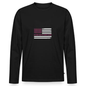 Breast cancer American flag - Men's Premium Organic Long Sleeve Shirt - black - Front - Nico (187cm)