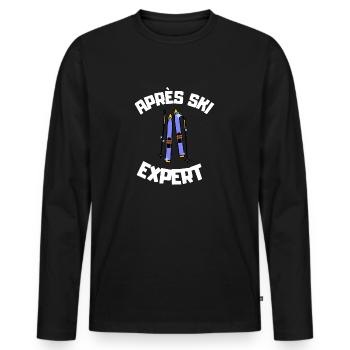 Après Ski Expert - Männer Premium Bio Langarmshirt - Schwarz - Vorne - Nico (187cm)