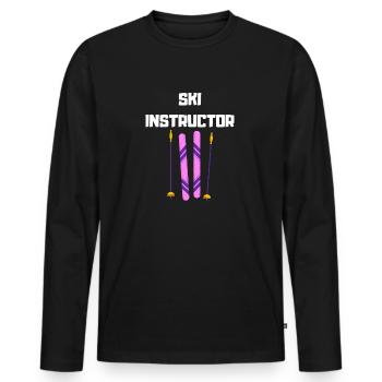 Moniteur de ski - T-shirt manches longues Premium bio Homme - noir - Devant - Nico (187cm)