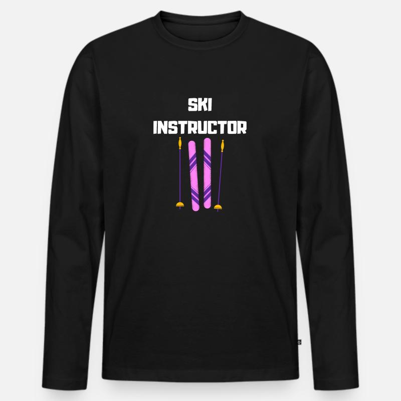 Ski Instructor - Männer Premium Bio Langarmshirt - Schwarz