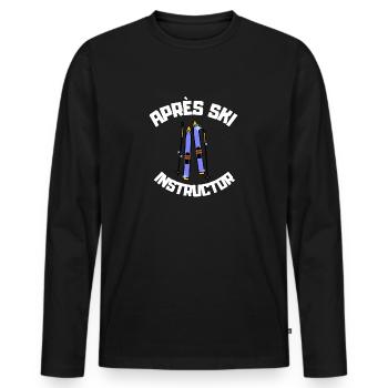 Moniteur d’après-ski - T-shirt manches longues Premium bio Homme - noir - Devant - Nico (187cm)