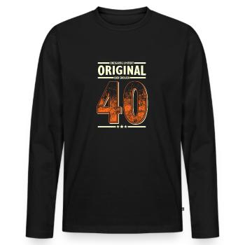 40ster Geburtstag 40 Jahre Lustiger Spruch zum 40. - Männer Premium Bio Langarmshirt - Schwarz - Vorne - Nico (187cm)