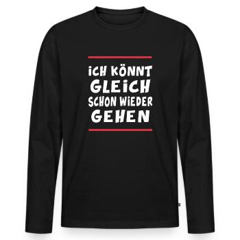 Sportgehen Geher Trail Marathon Leichtathletik - Männer Premium Bio Langarmshirt - Schwarz - Vorne - Nico (187cm)