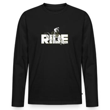Mountain Bike Downhill Bike Tour Biker - Men's Premium Organic Long Sleeve Shirt - black - Front - Nico (187cm)