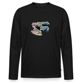 Génial depuis 1970. Kayakiste, kayakiste. Graffiti - T-shirt manches longues Premium bio Homme - noir - Devant - Nico (187cm)