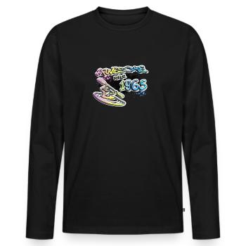 Génial depuis 1965. Kayak, kayakiste. Graffiti - T-shirt manches longues Premium bio Homme - noir - Devant - Nico (187cm)