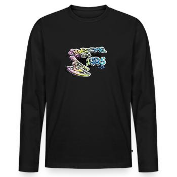 Génial depuis 1985. Kayakiste, kayakiste. Graffiti - T-shirt manches longues Premium bio Homme - noir - Devant - Nico (187cm)