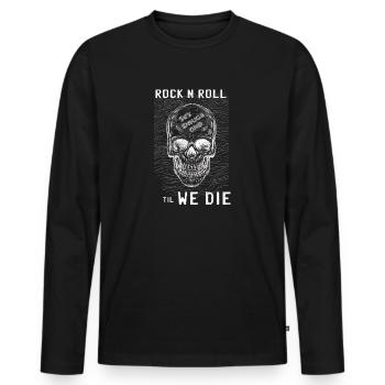 Rock N Roll Skull - Männer Premium Bio Langarmshirt - Schwarz - Vorne - Nico (187cm)