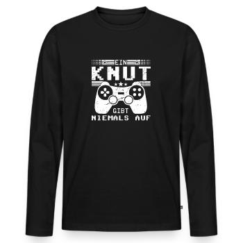 Knut Gaming Konsole PC Gamer Geschenk - Männer Premium Bio Langarmshirt - Schwarz - Vorne - Nico (187cm)