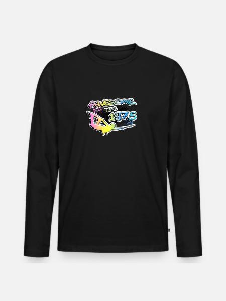 Awesome since 1975. Wakeboard Lifestyle - Men's Premium Organic Long Sleeve Shirt - black