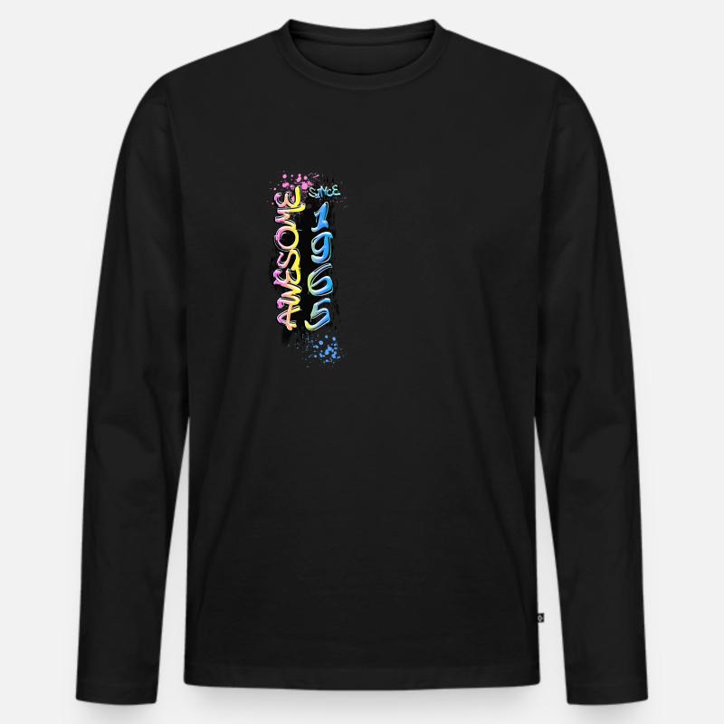 Awesome since 1965 Graffiti Motiv - Männer Premium Bio Langarmshirt - Schwarz